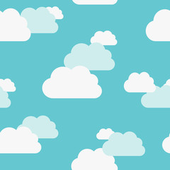 Beautiful clouds seamless pattern