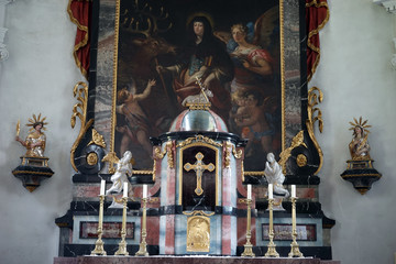 Altar in church