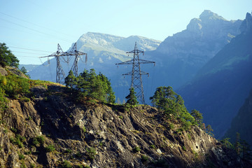 Pylons and rock
