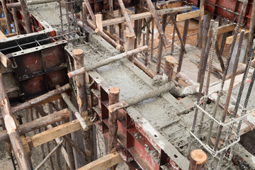 pillar and beam being constructed
