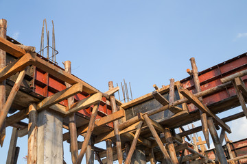pillar and beam being constructed