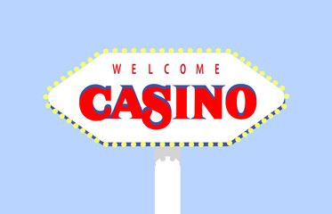 Casino vector icon. Banner with casino logo badges. Vector illus