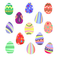 Set of simple graphic easter eggs