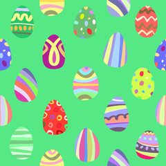 Seamless pattern with colorful Easter eggs.