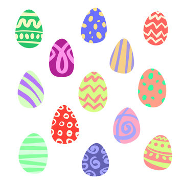 Set of simple graphic easter eggs