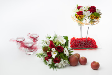 Obraz na płótnie Canvas Wedding flowers decoration set