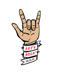 Vector let's rock illustration