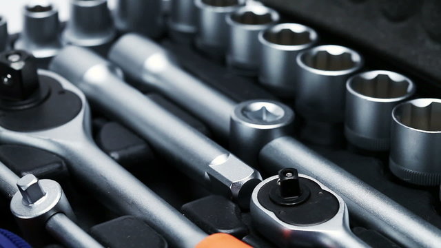 Set of tool in suitcase