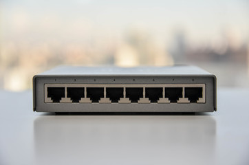 8 ports of small network switch