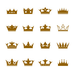 Set of vector icons. Shape of Crowns