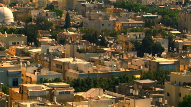 Royalty Free Stock Video Footage of Tel Aviv skyscrapers shot in Israel at 4k with Red.