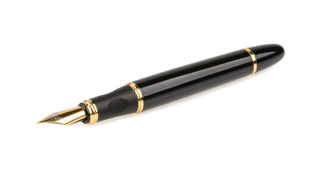 Fountain writing pen isolated on white background