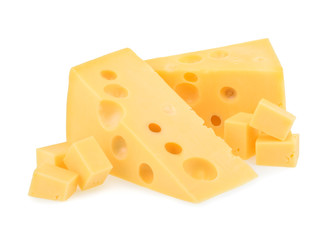 piece of cheese isolated