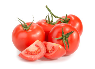 Tomatoes isolated on white