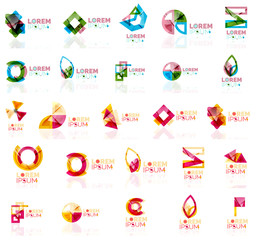 Collection of colorful abstract origami logos