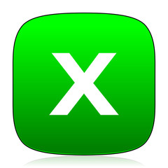 Obraz premium cancel green icon