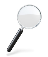 Magnifying glass on a white background. loupe. 3d illustration