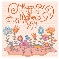 Vintage Happy Mothers's Day Background
