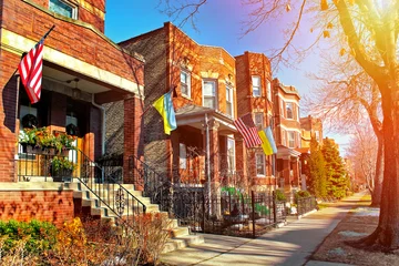 Tuinposter Typical architecture in the Ukrainian Village at Chicago, USA © igorp1976