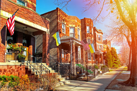 Typical architecture in the Ukrainian Village at Chicago, USA