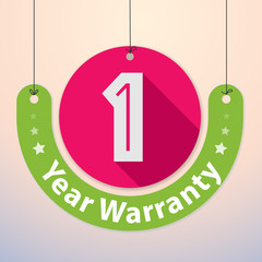 1 year Warranty Colorful Badge, Paper cut-out
