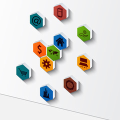 Abstract polygon 3D background-infographic template design.