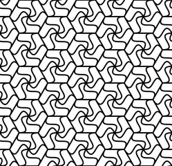 Vector seamless texture. Modern abstract background. Monochrome geometrical pattern with fantastic figures.