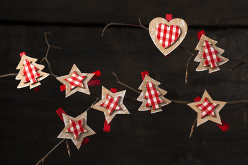 Obraz premium Christmas decoration over dark background. 
