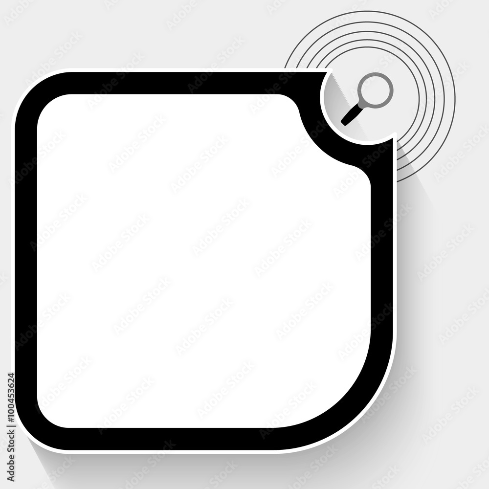 Poster black text box for your text and magnifier