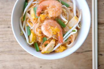 Thailand style noodles with shrimp ,Pad thai