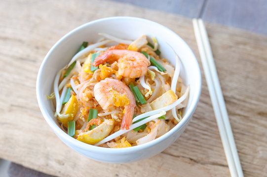 Thailand style noodles with shrimp ,Pad thai
