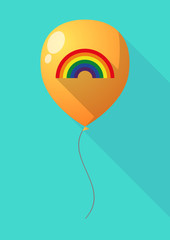 Long shadow balloon with a rainbow
