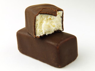 bitten candy macro, shallow depth of field