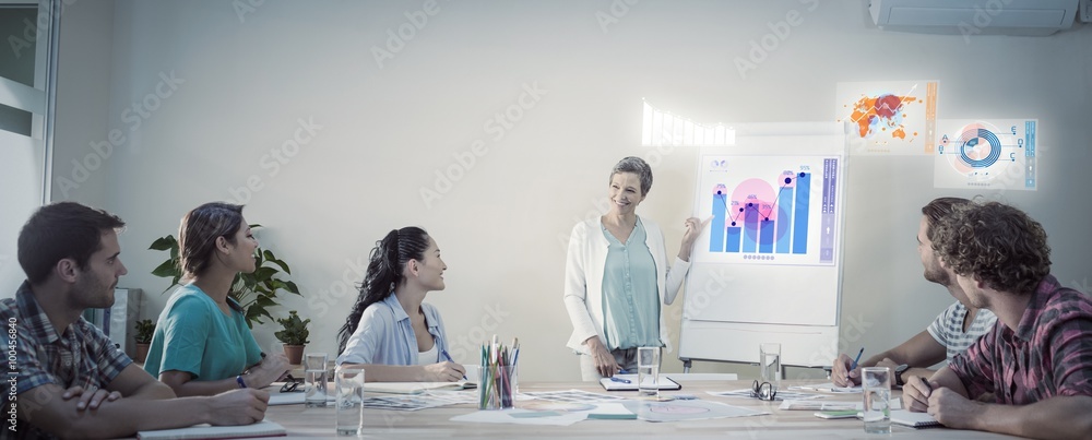 Poster composite image of percentages graphical representation
