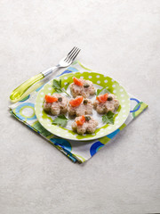 canape with pate tomato and capers