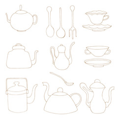 Set of Tea accessories.