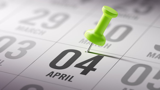 April 04 written on a calendar to remind you an important appoin