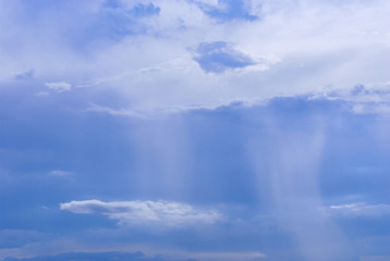 Naklejka na ściany i meble Landscape of blue cloud with raining