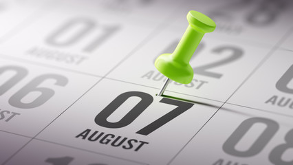 August 07 written on a calendar to remind you an important appoi