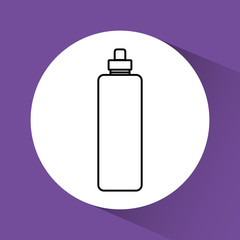 Water bottle round icon 