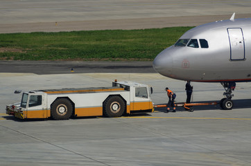 Towing an airplane