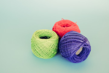 colorful yarn with filter effect retro vintage style