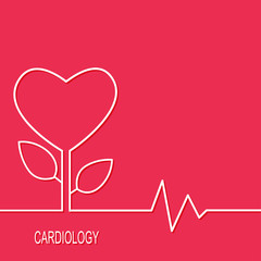 Cardiology design over red background. Vector illustration