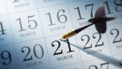 March 21 written on a calendar to remind you an important appoin