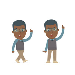 Intelligent and Clever Character African American Teacher visite