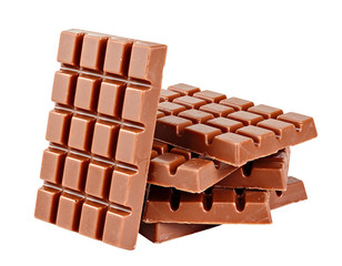 Milk chocolate isolated on white