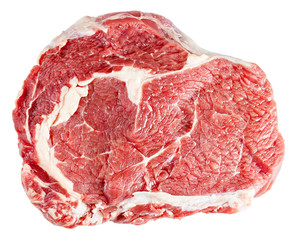 Raw ribeye steak