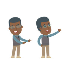 Happy and Cheerful Character African American Teacher making pre