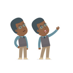 Active and Intelligent Character African American Teacher making