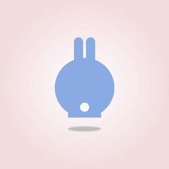 Hase von hinten Serenity Blau und Rose Quartz